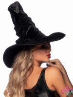 Velvet Ruched Witch Hat