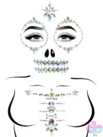 Skeleton Face and Chest Jewels Sticker