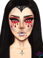 Vampire Face Jewels Sticker