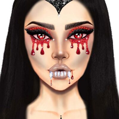 Vampire Face Jewels Sticker