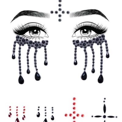 Possessed Face Jewels Sticker by Leg Avenue — bold accessory sticker for lingerie and creative styling