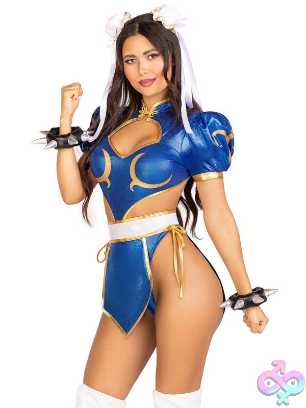 Discreet-Toys-Leg-Avenue-Costume-Sf87187_001_101 Street Fighter Battle Chun Li Costume 4-Piece Set By Leg Avenue