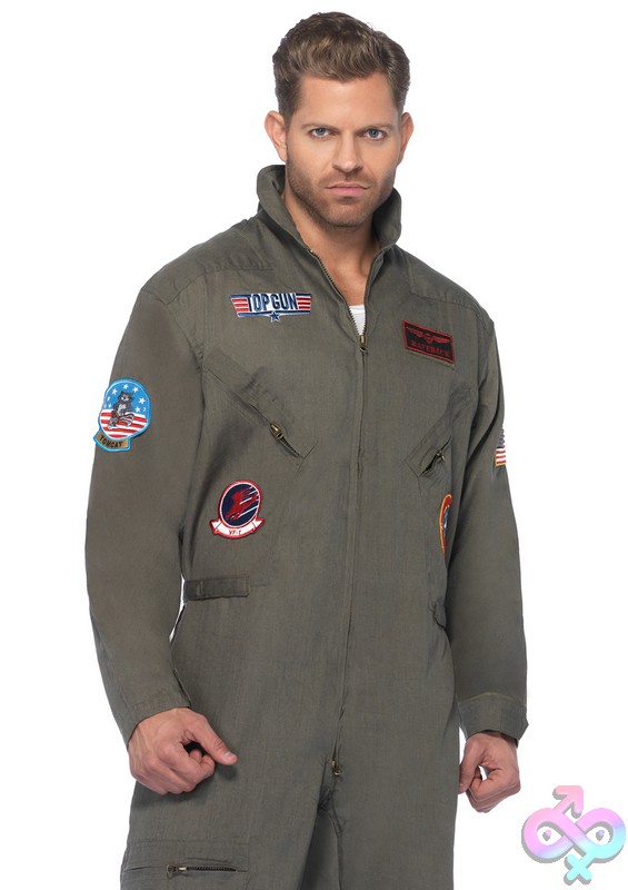 Discreet-Toys-Leg-Avenue-Costume-Tg83702X_01_Bge Costume Tg83702X Men'S 1 Pc Top Gun Flight Suit Costume By Leg Avenue