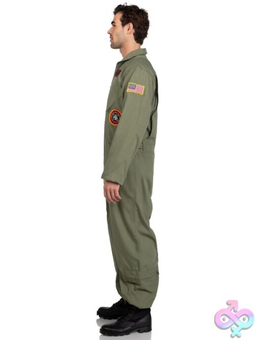 Men S 1 Pc Top Gun Flight Suit Costume