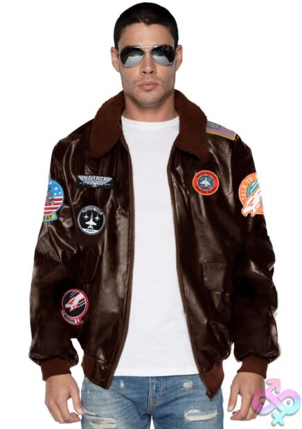 Mens Top Gun Maverick Bomber Jacket by Leg Avenue — iconic aviator style