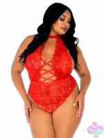 Floral Lace Crotchless Teddy - Image 10