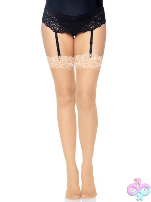 Nylon Sheer Lace Top Stockings