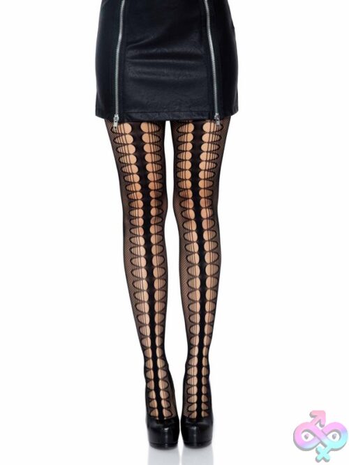 Scale Net Stockings Attached Garter Belt