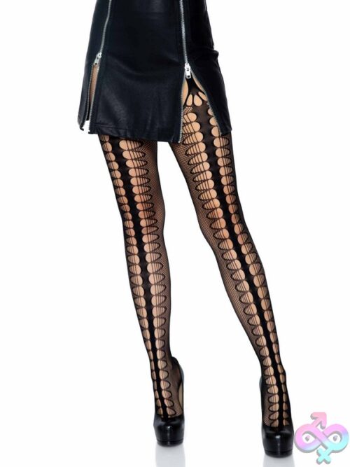 Scale Net Stockings Attached Garter Belt