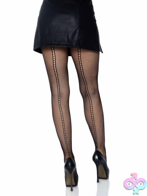 Scale Net Stockings Attached Garter Belt