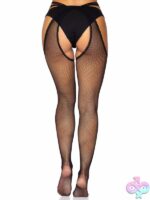 Scalloped Fishnet Strappy Suspender Tights