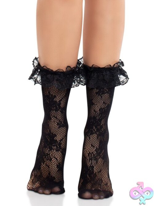 Floral Lace Ruffle Top Anklets