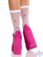 Rosette Jacquard Spandex Sheer Anklets