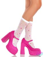 Rosette Jacquard Spandex Sheer Anklets
