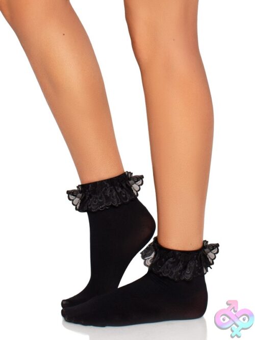 Lace Ruffle Nylon Anklets