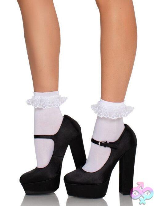 Lace Ruffle Nylon Anklets
