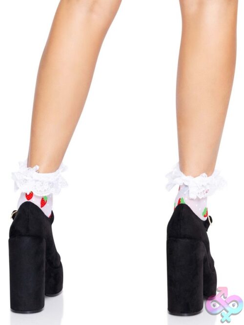 Strawberry Polka Dot Ruffle Top Anklets