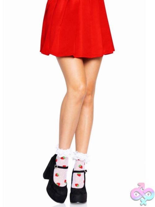 Strawberry Polka Dot Ruffle Top Anklets