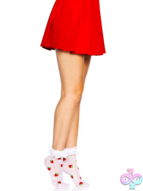 Strawberry Polka Dot Ruffle Top Anklets
