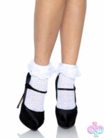 Crochet Heart Lace Top Anklet Socks by Leg Avenue