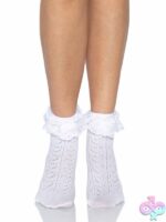 Crochet Heart Lace Top Anklet Socks