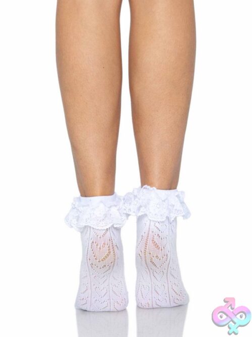 Crochet Heart Lace Top Anklet Socks