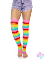 Rainbow Leg Warmers by Leg Avenue — colorful knit leg warmers for lingerie and dancewear