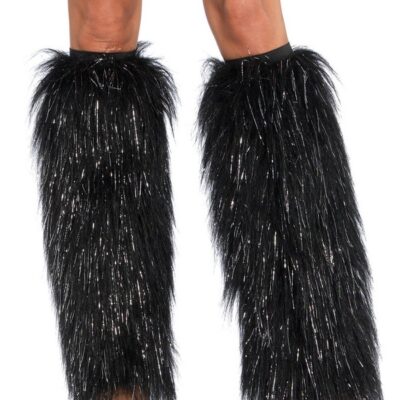 Furry Metallic Shimmer Leg Warmers by Leg Avenue — flirty lingerie accessory