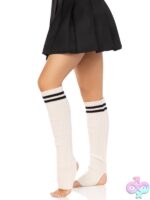 Ribbed Stirrup Leg Warmers Athletic Stripe