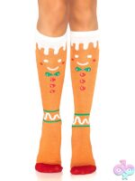 High Socks Gingerbread Man Knee High Socks by Leg Avenue