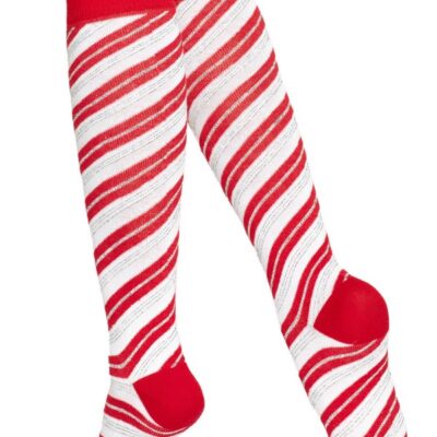 Candy Cane Metallic Striped Knee Socks