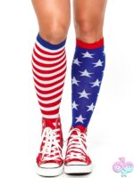 Stars and Stripes Knee Highs by Leg Avenue — patriotic thigh-high stockings