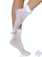 Lace Ruffle Butterfly Net Anklets