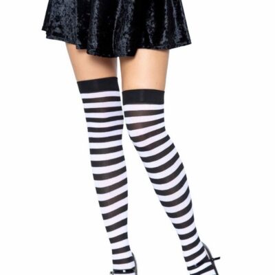 Nylon Striped Thigh-Highs by Leg Avenue — sultry striped stockings