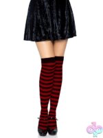 Nylon Striped Thigh Highs