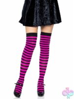 Nylon Striped Thigh Highs