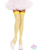 Nylon Striped Thigh Highs