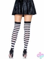 Nylon Striped Thigh Highs