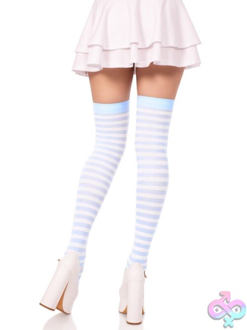 Nylon Striped Thigh Highs