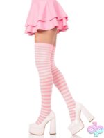Nylon Striped Thigh Highs