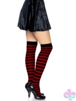 Nylon Striped Thigh Highs