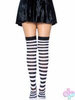 Nylon Striped Thigh Highs