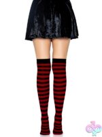 Nylon Striped Thigh Highs