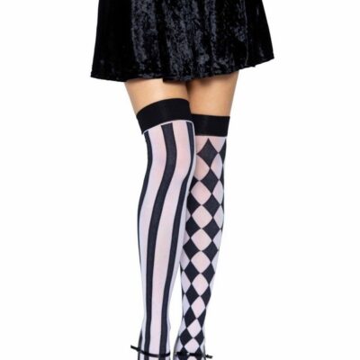 Harlequin Thigh-Highs by Leg Avenue — diamond-pattern lingerie stockings