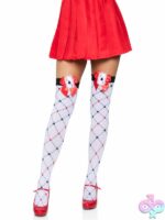 Card Suit Thigh Highs Woven Diamond Bow Card Charm Applique by Leg Avenue