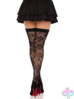 Wild Rose Net Thigh Highs