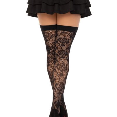 Wild Rose Net Thigh Highs
