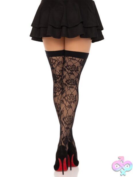 Wild Rose Net Thigh Highs
