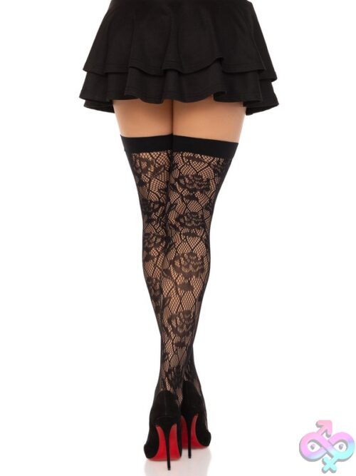 Wild Rose Net Thigh Highs