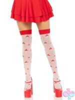 Mushroom Thigh-Highs Spandex Sheer Polka Dot by Leg Avenue